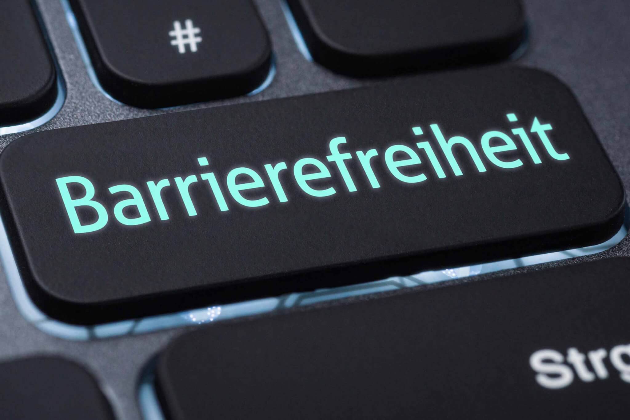 Computertastatur mit einer Taste, auf der Barrierefreiheit steht
